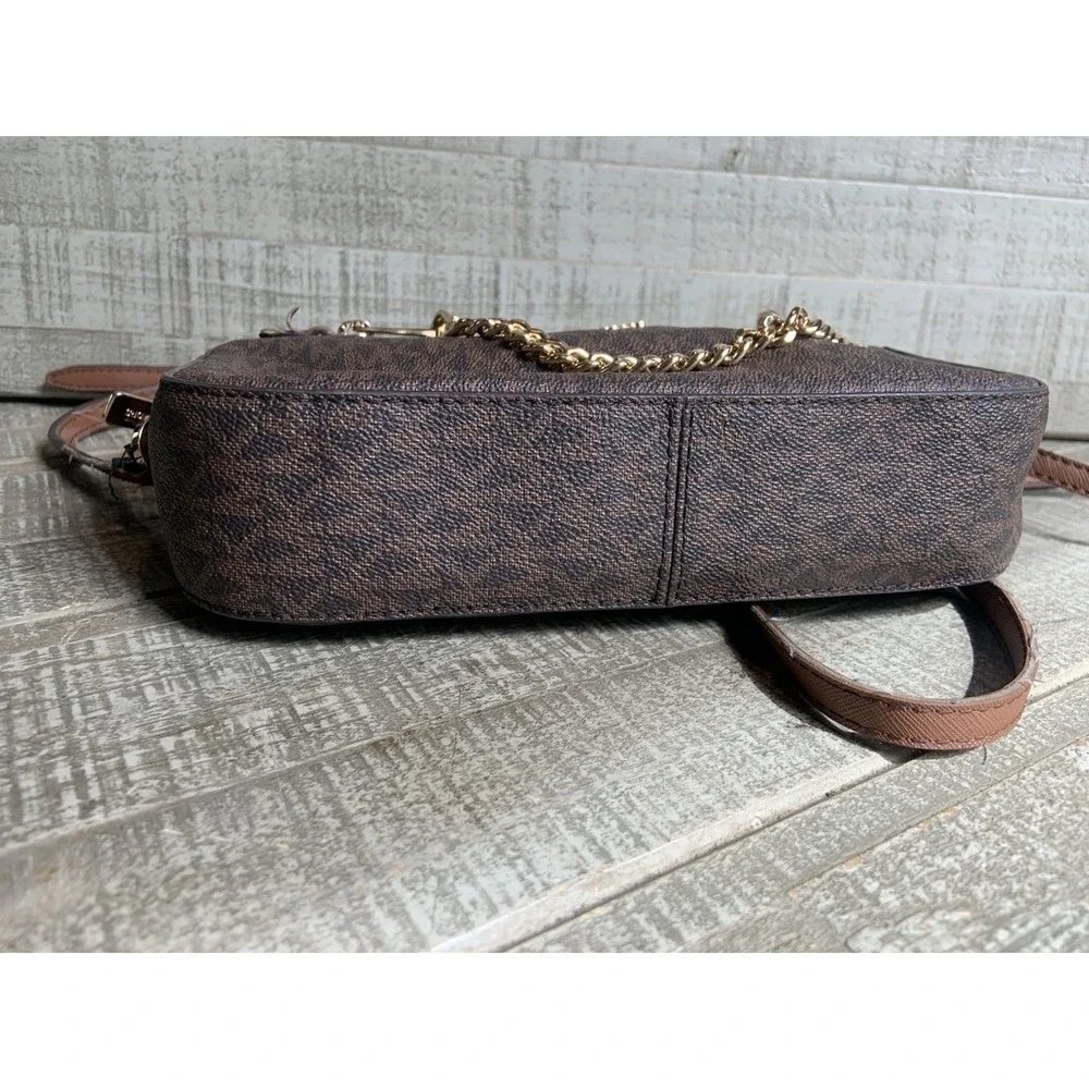 Michael Kors Jet Set Crossbody Bag Shoulder‎ with Large Zip Chain - Brown